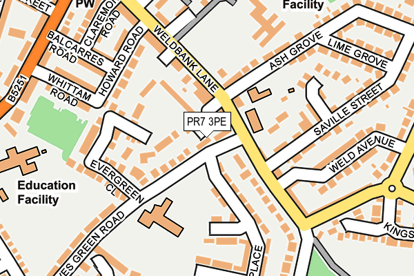 PR7 3PE map - OS OpenMap – Local (Ordnance Survey)