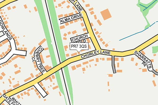 PR7 3QS map - OS OpenMap – Local (Ordnance Survey)