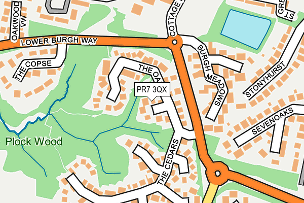 PR7 3QX map - OS OpenMap – Local (Ordnance Survey)