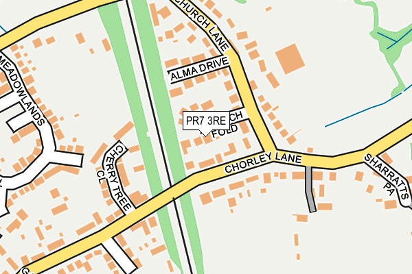 PR7 3RE map - OS OpenMap – Local (Ordnance Survey)
