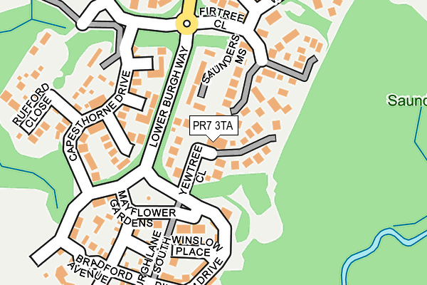 PR7 3TA map - OS OpenMap – Local (Ordnance Survey)