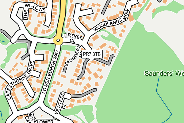 PR7 3TB map - OS OpenMap – Local (Ordnance Survey)