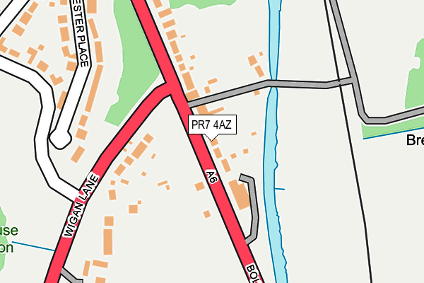 PR7 4AZ map - OS OpenMap – Local (Ordnance Survey)
