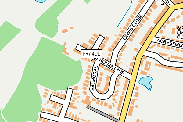 PR7 4DL map - OS OpenMap – Local (Ordnance Survey)