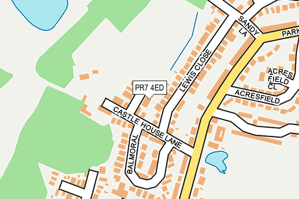 PR7 4ED map - OS OpenMap – Local (Ordnance Survey)