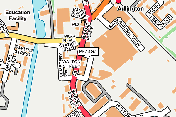 PR7 4GZ map - OS OpenMap – Local (Ordnance Survey)