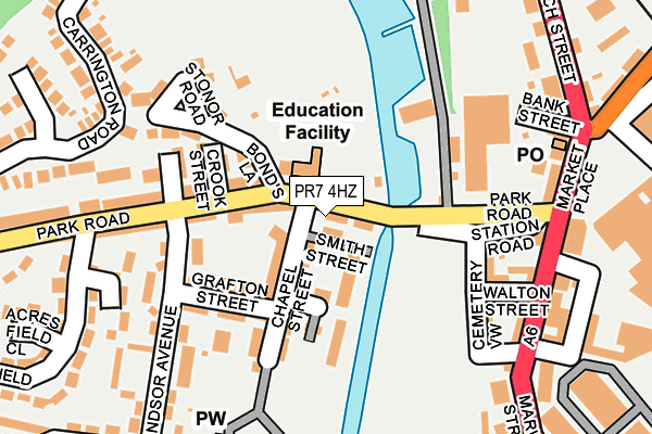 PR7 4HZ map - OS OpenMap – Local (Ordnance Survey)