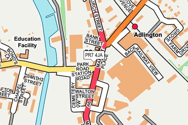 PR7 4JA map - OS OpenMap – Local (Ordnance Survey)