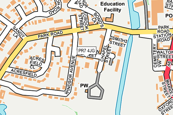 PR7 4JG map - OS OpenMap – Local (Ordnance Survey)