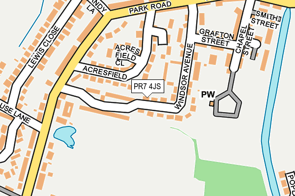 PR7 4JS map - OS OpenMap – Local (Ordnance Survey)