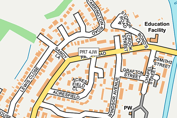 PR7 4JW map - OS OpenMap – Local (Ordnance Survey)