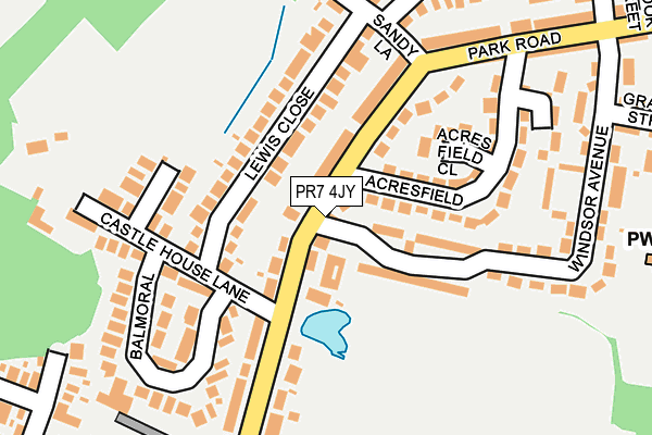 PR7 4JY map - OS OpenMap – Local (Ordnance Survey)