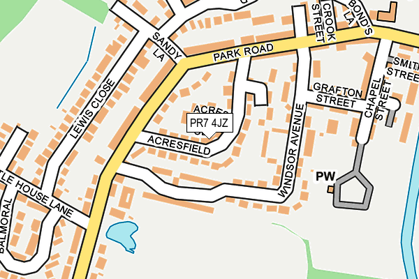 PR7 4JZ map - OS OpenMap – Local (Ordnance Survey)