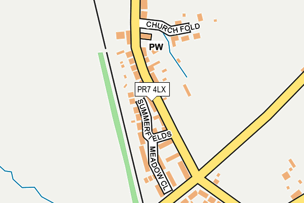 PR7 4LX map - OS OpenMap – Local (Ordnance Survey)