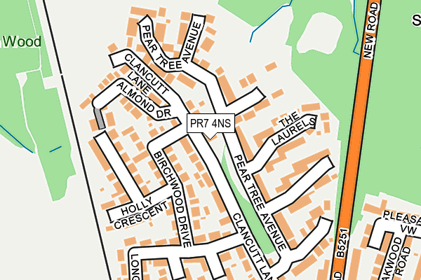 PR7 4NS map - OS OpenMap – Local (Ordnance Survey)