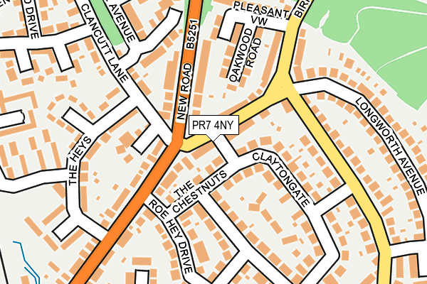 PR7 4NY map - OS OpenMap – Local (Ordnance Survey)