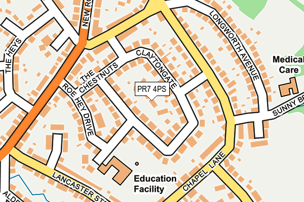 PR7 4PS map - OS OpenMap – Local (Ordnance Survey)
