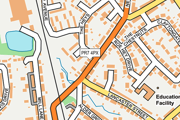 PR7 4PX map - OS OpenMap – Local (Ordnance Survey)