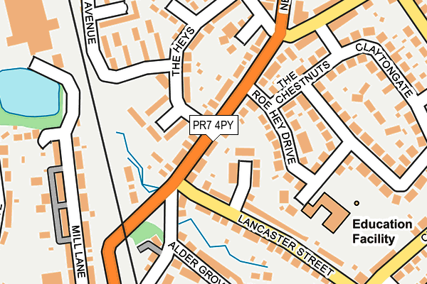 PR7 4PY map - OS OpenMap – Local (Ordnance Survey)