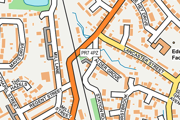 PR7 4PZ map - OS OpenMap – Local (Ordnance Survey)