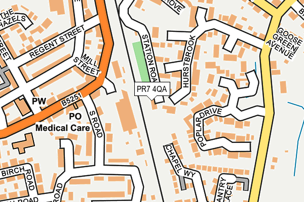 PR7 4QA map - OS OpenMap – Local (Ordnance Survey)