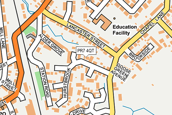 PR7 4QT map - OS OpenMap – Local (Ordnance Survey)