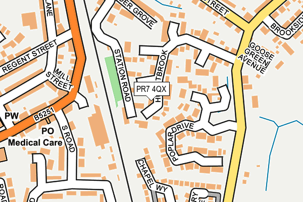 PR7 4QX map - OS OpenMap – Local (Ordnance Survey)
