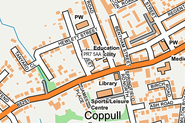 PR7 5AA map - OS OpenMap – Local (Ordnance Survey)