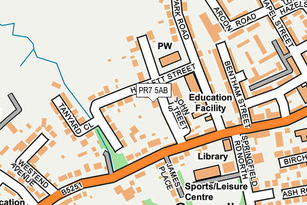 PR7 5AB map - OS OpenMap – Local (Ordnance Survey)