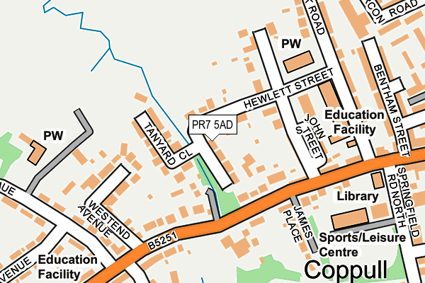 PR7 5AD map - OS OpenMap – Local (Ordnance Survey)