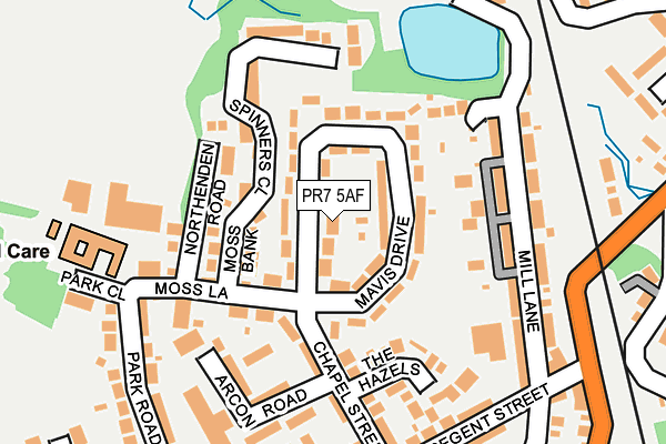 PR7 5AF map - OS OpenMap – Local (Ordnance Survey)