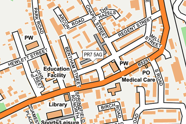 PR7 5AG map - OS OpenMap – Local (Ordnance Survey)