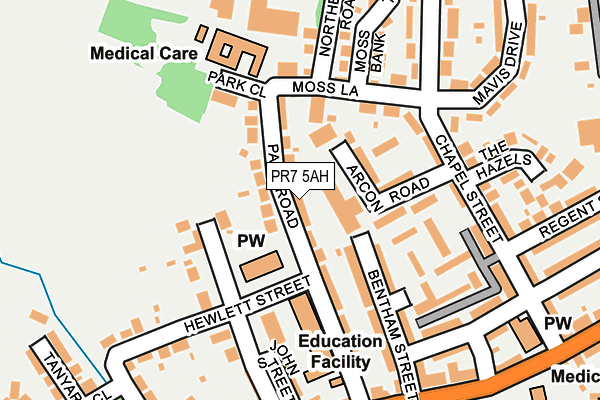 PR7 5AH map - OS OpenMap – Local (Ordnance Survey)