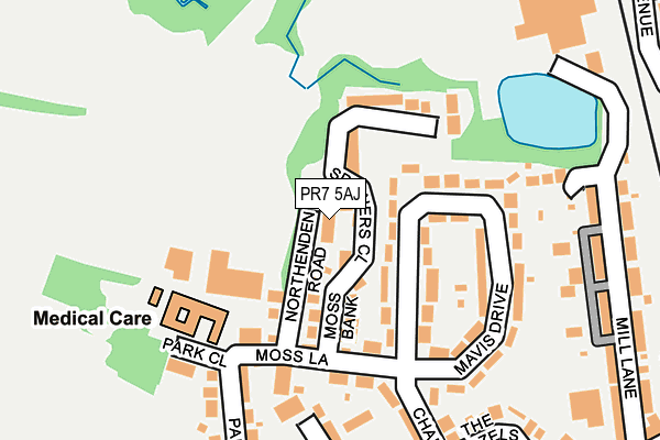 PR7 5AJ map - OS OpenMap – Local (Ordnance Survey)