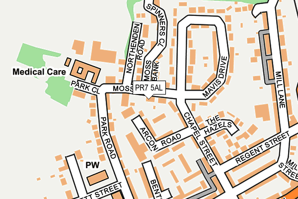 PR7 5AL map - OS OpenMap – Local (Ordnance Survey)