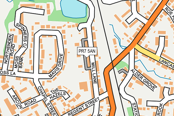 PR7 5AN map - OS OpenMap – Local (Ordnance Survey)