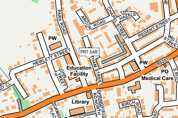 PR7 5AR map - OS OpenMap – Local (Ordnance Survey)