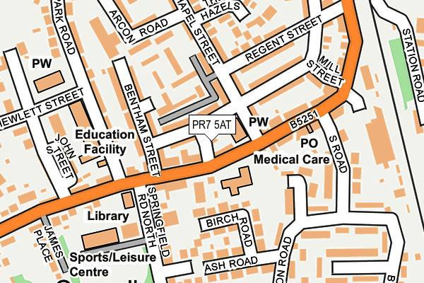 PR7 5AT map - OS OpenMap – Local (Ordnance Survey)