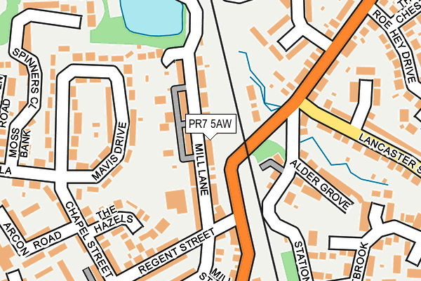 PR7 5AW map - OS OpenMap – Local (Ordnance Survey)