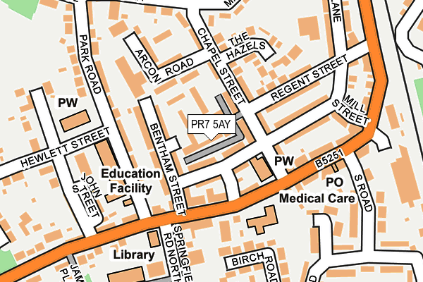 PR7 5AY map - OS OpenMap – Local (Ordnance Survey)
