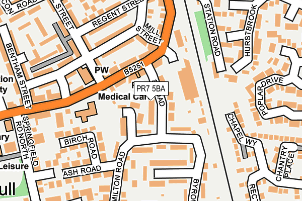 PR7 5BA map - OS OpenMap – Local (Ordnance Survey)
