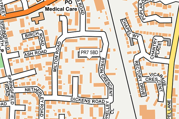 PR7 5BD map - OS OpenMap – Local (Ordnance Survey)