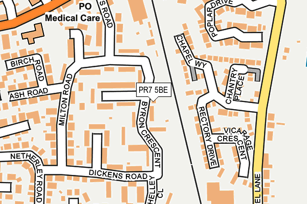 PR7 5BE map - OS OpenMap – Local (Ordnance Survey)