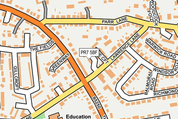 PR7 5BF map - OS OpenMap – Local (Ordnance Survey)