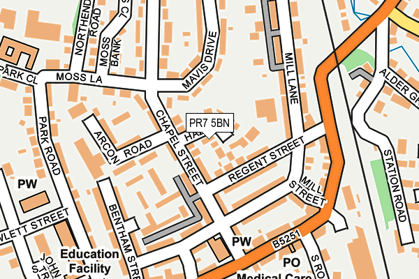 PR7 5BN map - OS OpenMap – Local (Ordnance Survey)