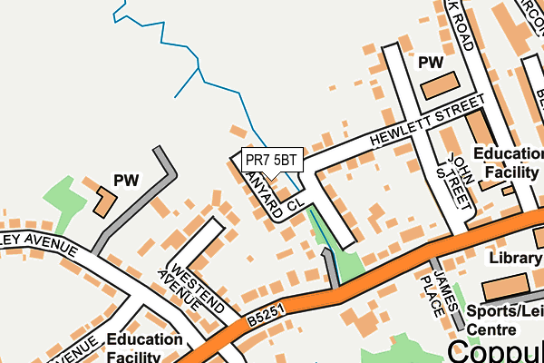 PR7 5BT map - OS OpenMap – Local (Ordnance Survey)