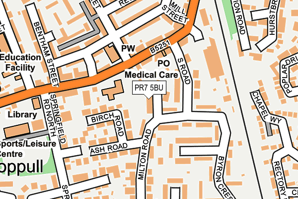 PR7 5BU map - OS OpenMap – Local (Ordnance Survey)