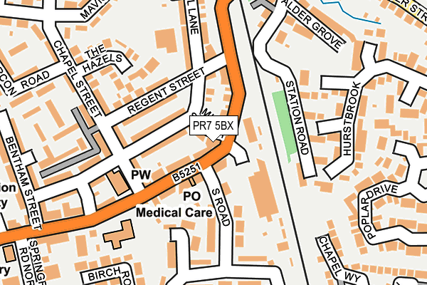 PR7 5BX map - OS OpenMap – Local (Ordnance Survey)