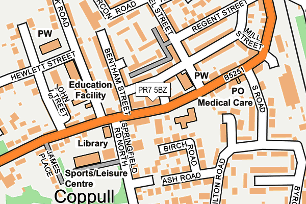 PR7 5BZ map - OS OpenMap – Local (Ordnance Survey)