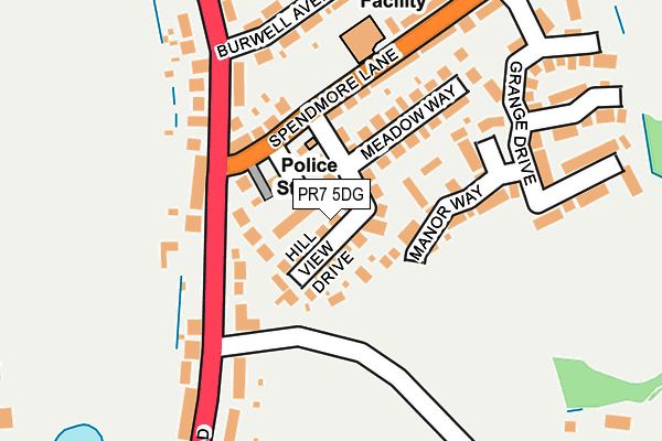 PR7 5DG map - OS OpenMap – Local (Ordnance Survey)